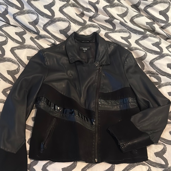 Slate & Willow Black Leather Moto Zip Jacket - Picture 1 of 7